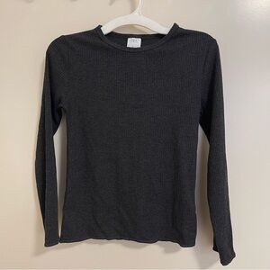 Zara Girl’s Grey Long Sleeve Ribbed Top Size 10 (New Without Tags)